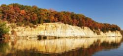 A fall view of Buffalo Rock from the Illinois River.